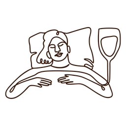 Health patient continuous line simple people PNG Design