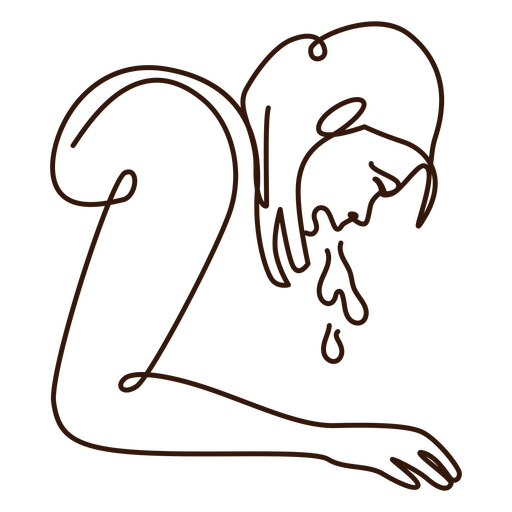 Health vomit continuous line simple people PNG Design