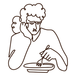 Salud dolor de estómago línea continua gente sencilla Diseño PNG