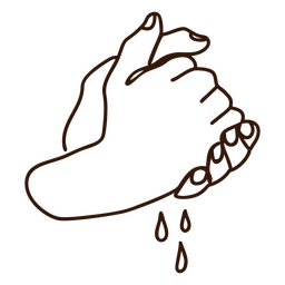 Salud lavarse las manos icono simple de línea continua Diseño PNG