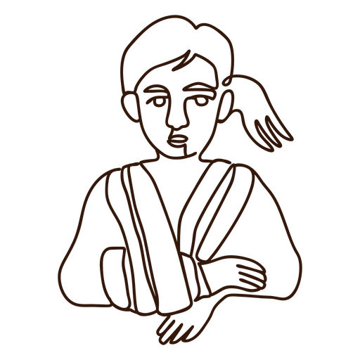 Health broken arm patient continuous line simple people PNG Design