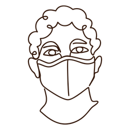 Health masked patient continuous line simple people PNG Design