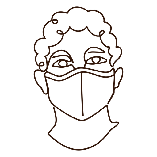 Salud enmascarado paciente línea continua gente simple Diseño PNG