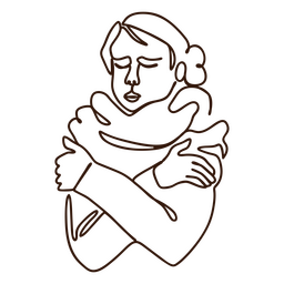 Linha contínua de paciente frio de cuidados de saúde pessoas simples Desenho PNG