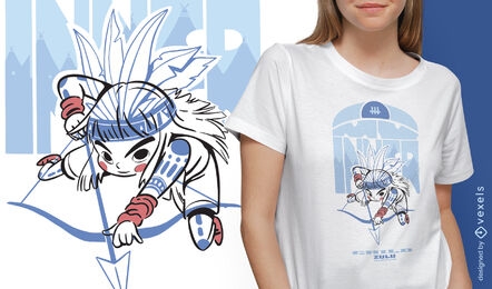 Native kid ready to fight t-shirt design