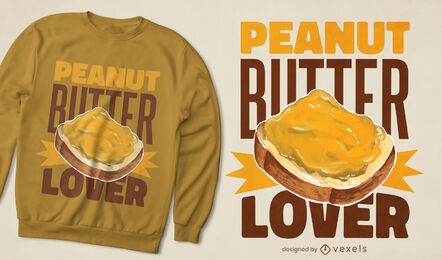 Pão com design de t-shirt de comida de manteiga