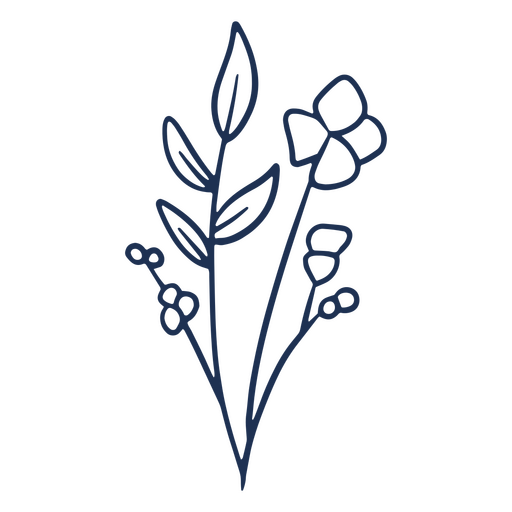 Einfache Blumenpflanze streicheln PNG-Design