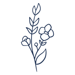 Planta de flor de trazo simple Diseño PNG
