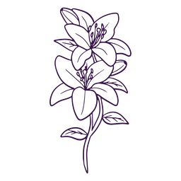 Flower nature icon line art PNG Design