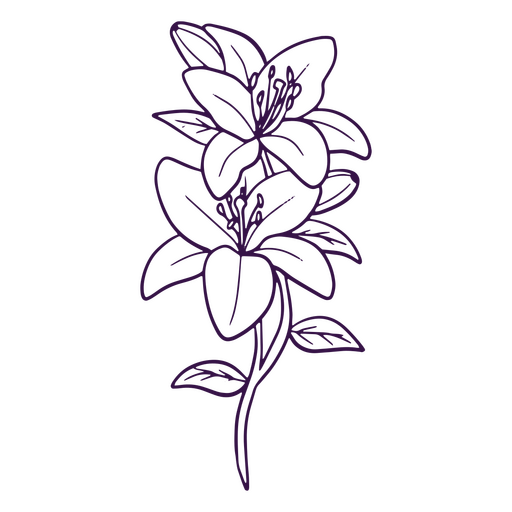 Arte de linha de ícone de natureza flor Desenho PNG