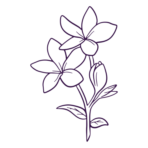 Arte de línea de icono de planta de flor simple Diseño PNG