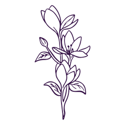 Arte de linha de ícone de flor simples Desenho PNG