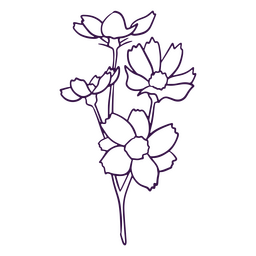 Arte de linha de ícone de flor da natureza Desenho PNG