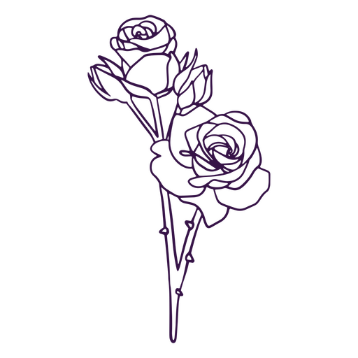 Rosas flores icono línea arte Diseño PNG