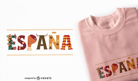 Spanien-Kulturelemente zitieren T-Shirt-Design