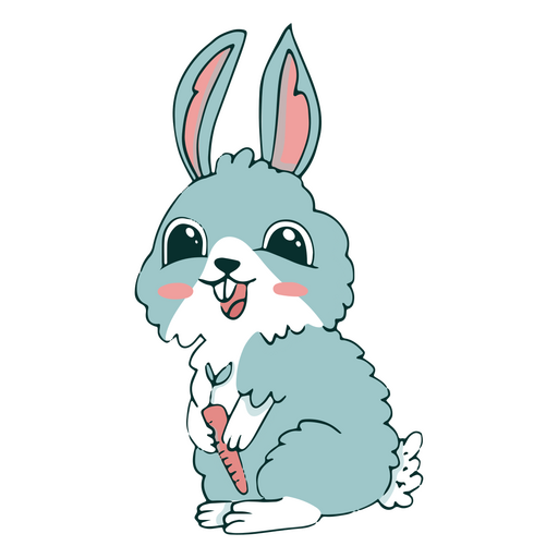 Cute rabbit carrot animal PNG Design