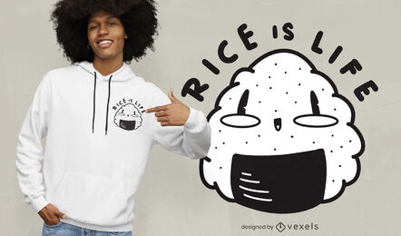 Happy onigiri japanese food t-shirt design