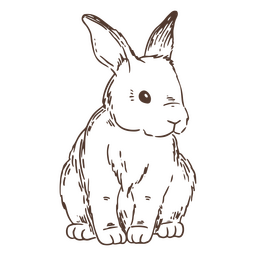 Animal de coelho sentado desenhado à mão Desenho PNG
