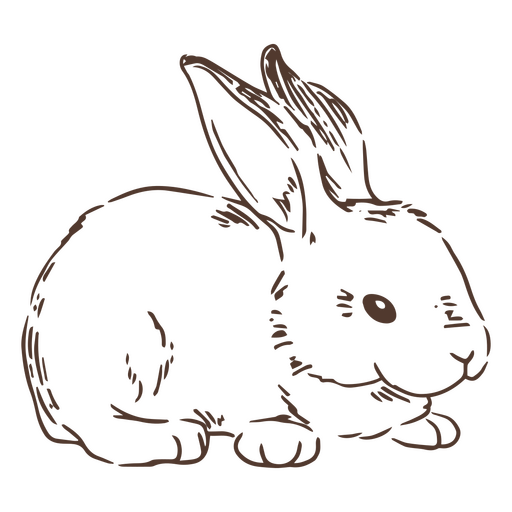Animal conejito lateral dibujado a mano Diseño PNG