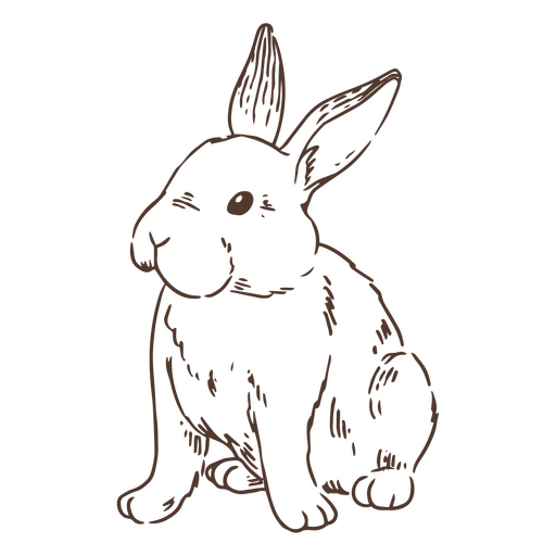 Animal de coelho simples desenhado à mão Desenho PNG