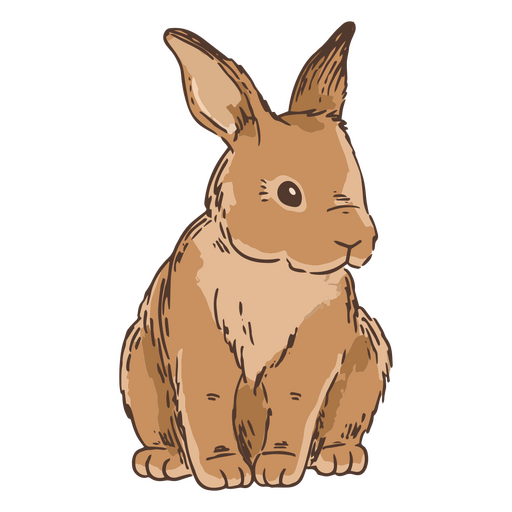 Dibujado a mano lindo conejo conejito animal