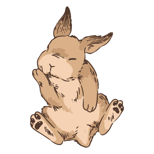 Cute hand drawn rabbit PNG Design