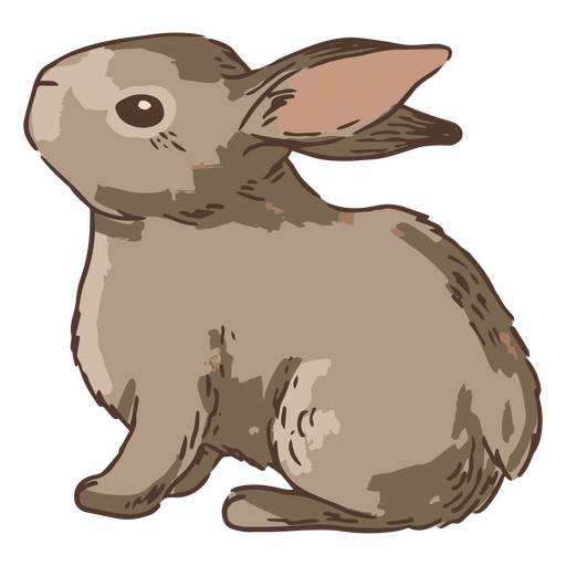 Rabbit side animal illustration
