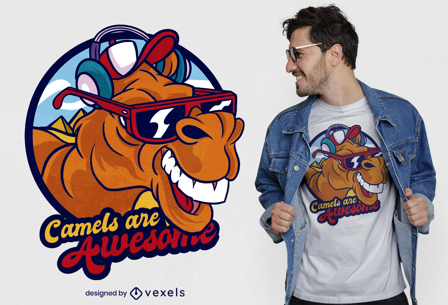 Camelo legal com design de t-shirt de acessórios