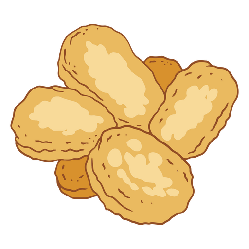 Chicken nuggets food icon PNG Design