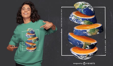 Orange earth psd t-shirt design