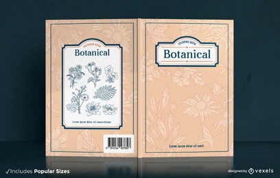 Design de capa de livro de flores botânicas