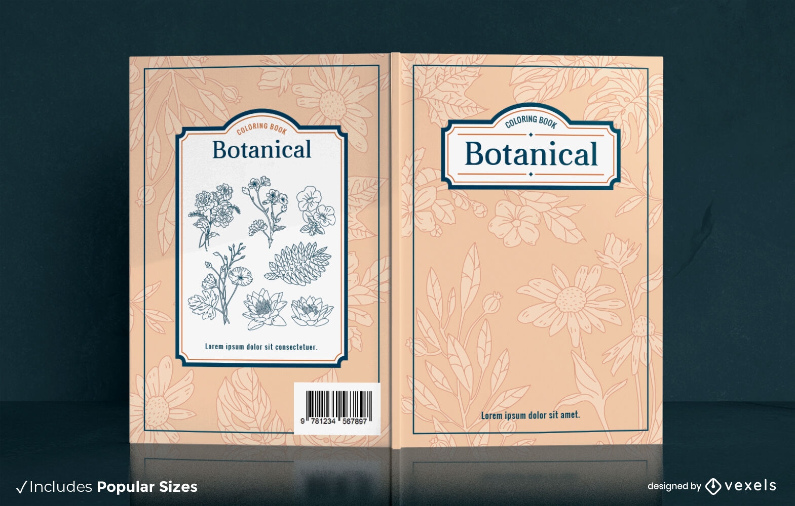 Botanical flowers book cover design