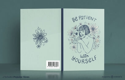 Design de capa de livro de menina floral