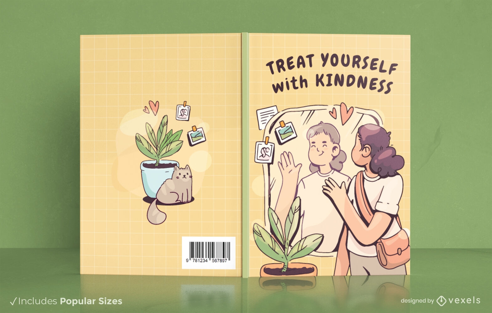 Design de capa de livro de amor próprio de menina
