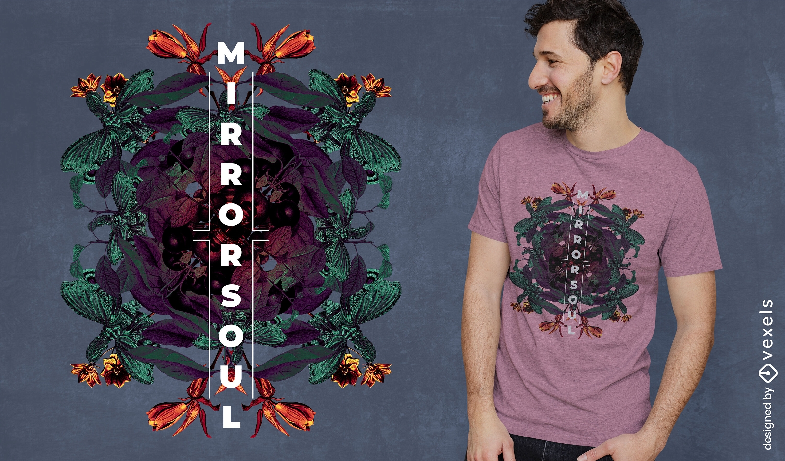 Gespiegeltes Kaleidoskop-T-Shirt-Design