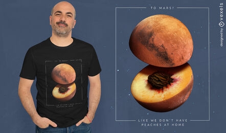 Peach Mars psd t-shirt design