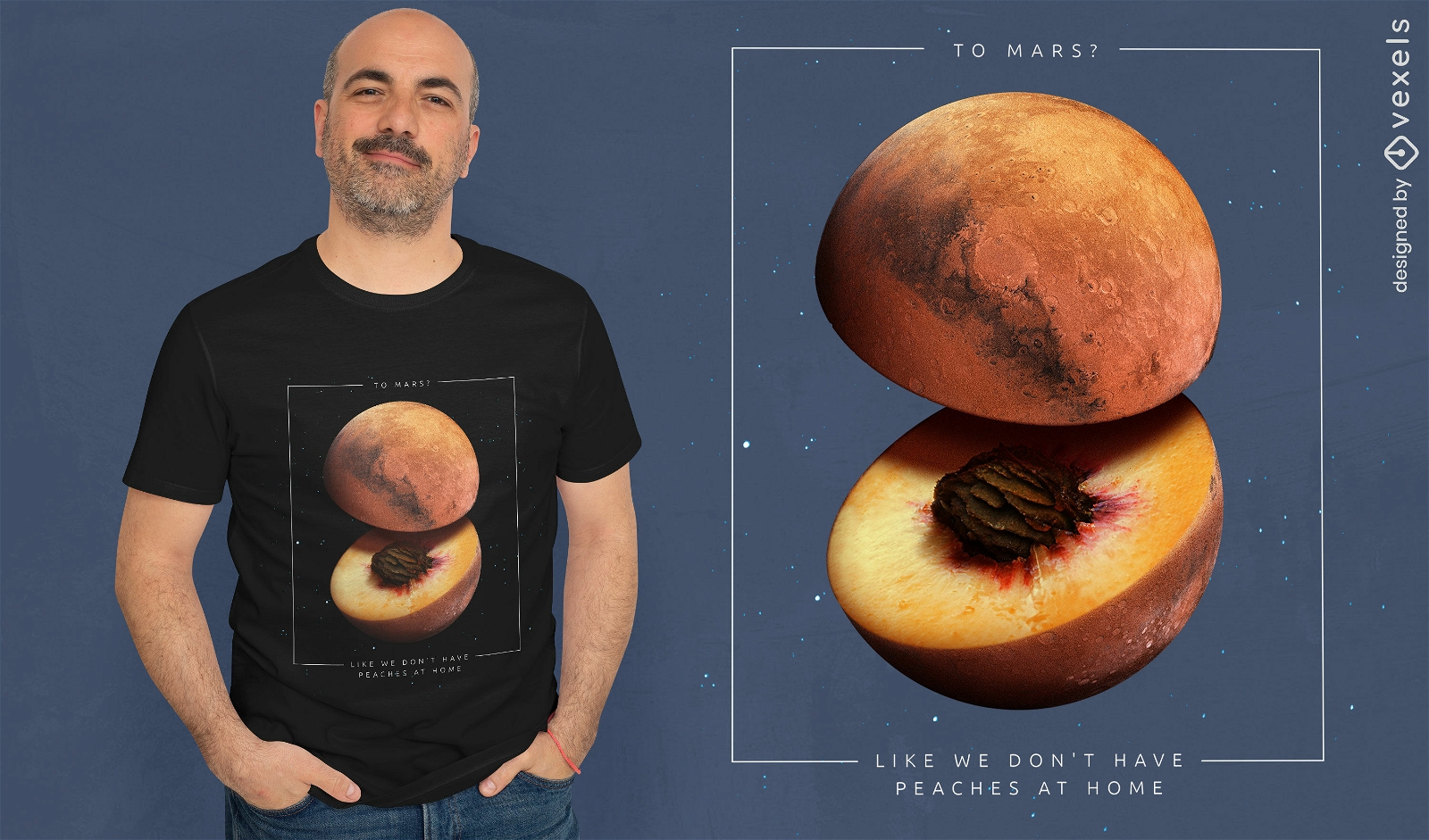 Diseño de camiseta psd de Peach Mars
