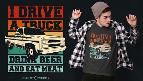 Recoger diseño de camiseta de transporte de camiones.