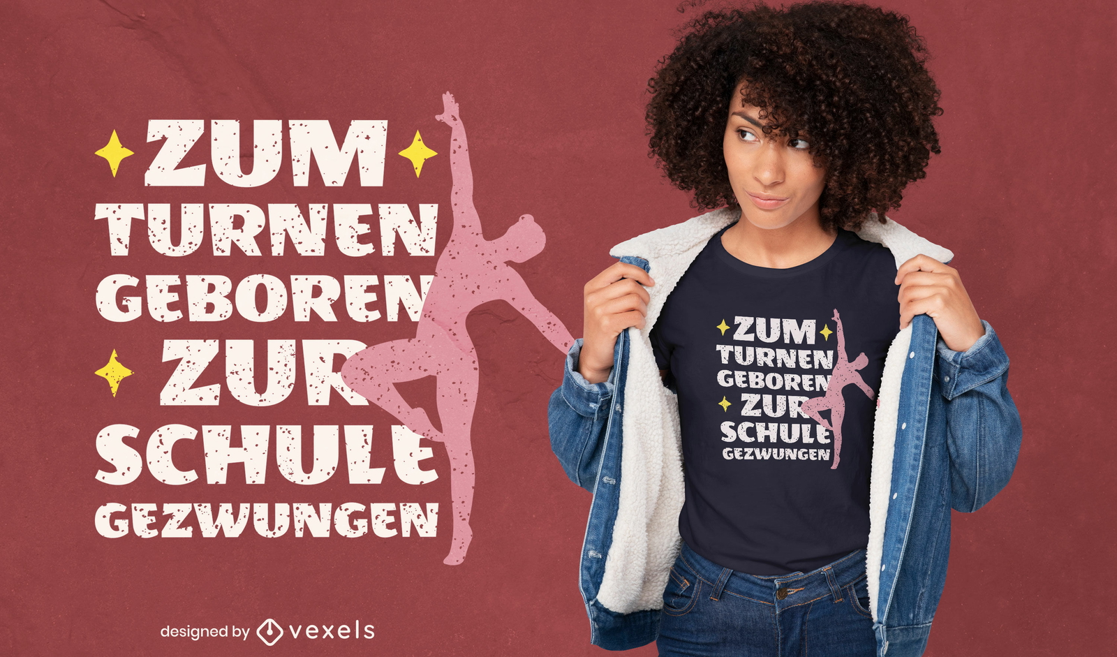 Künstlerisches Turner-Sport-T-Shirt-Design