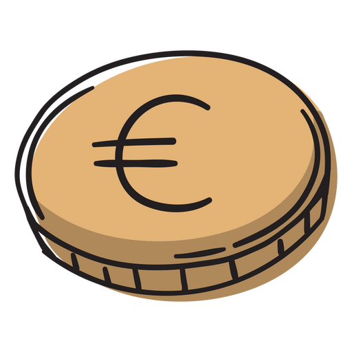 Euro finanziert Geldmünzensymbol PNG-Design