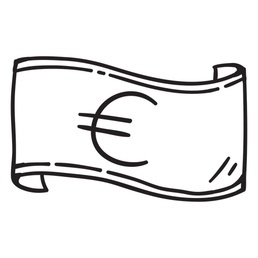 Euro financia dinero moneda factura icono de trazo