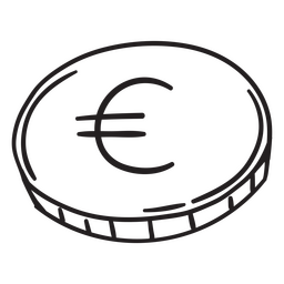 Euro finances money currency coin stroke icon PNG Design Transparent PNG