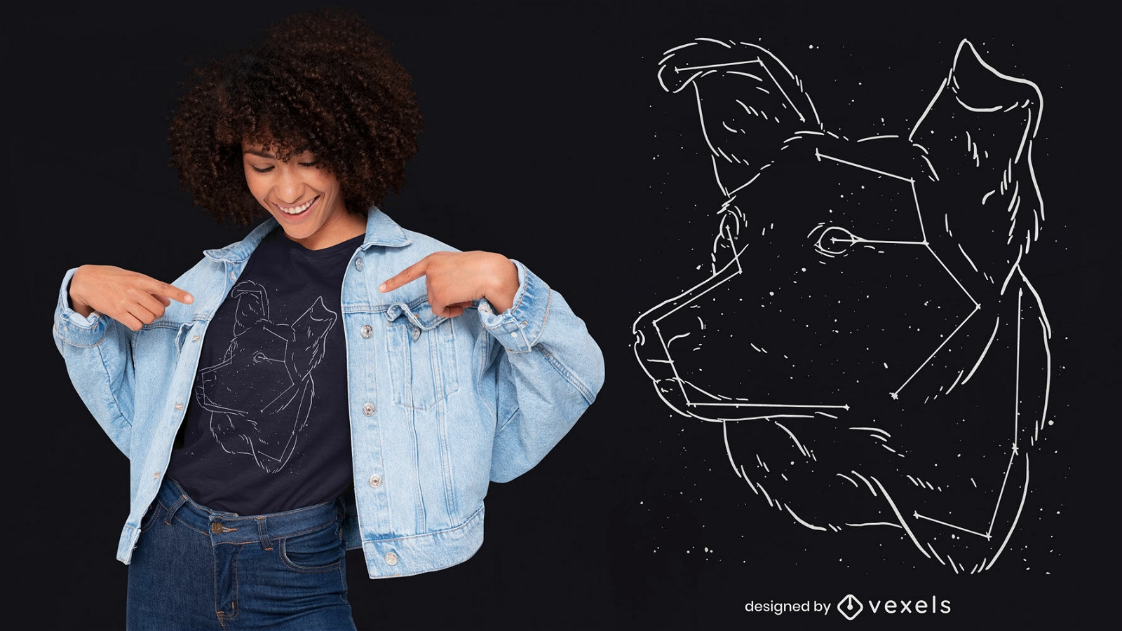 Labrador dog constellation t-shirt design