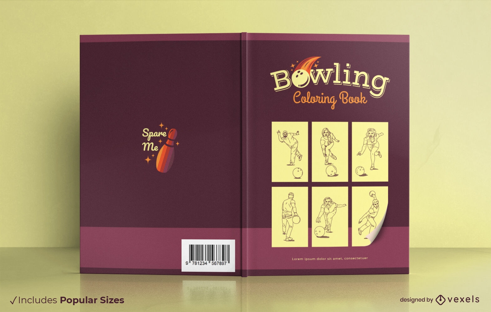 Retro bowling book cover design