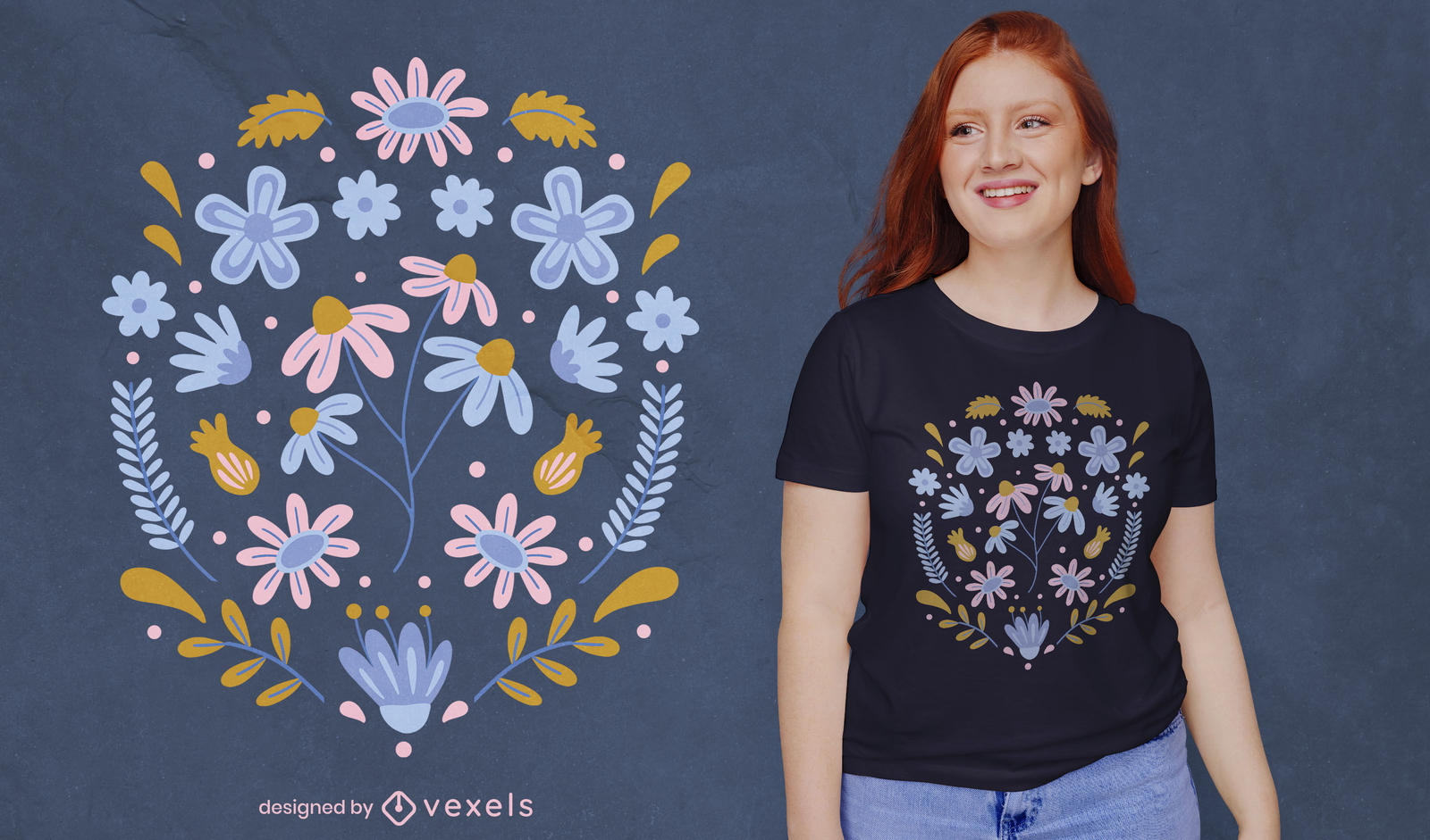 Design de camiseta de composição floral