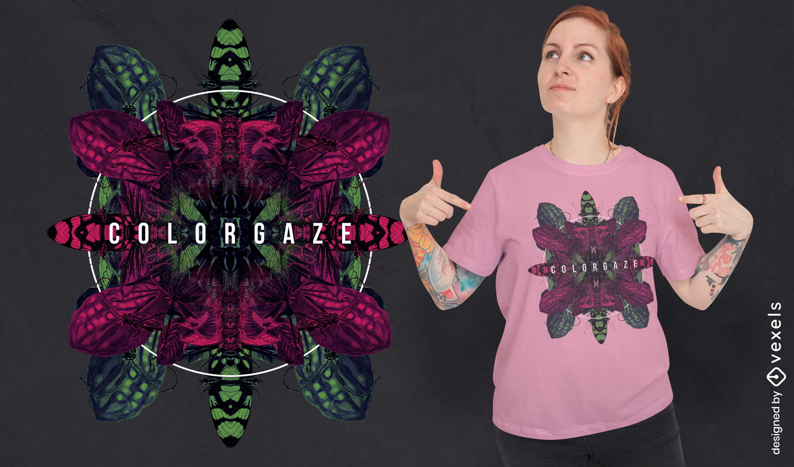 Kaleidoskop-Insekten-T-Shirt-Design