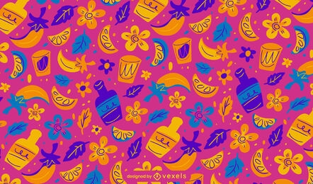 Diseño de patrón de elementos mexicanos cinco de mayo