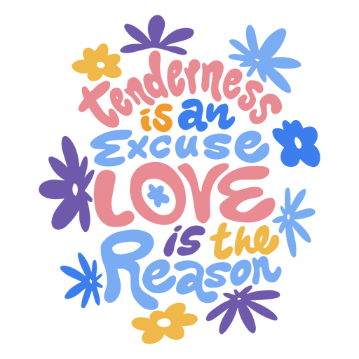 Tenderness and love quote lettering PNG Design