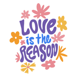 El amor es la razón por la que cita las letras. Diseño PNG