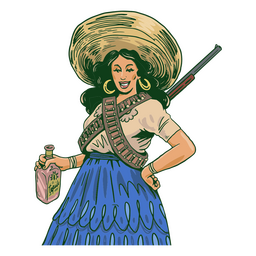 Icono de mujer cinco de mayo Diseño PNG